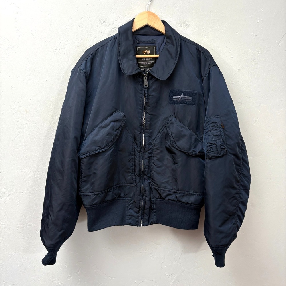 Alpha Industries Bomber Flyers Jacket CWU- 45/P Men Size 2XL Blue Zip Up